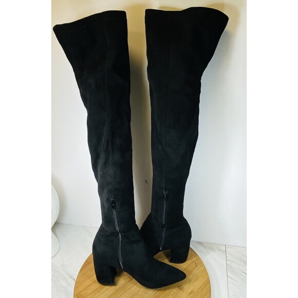Steve Madden Nifty Pointed Toe Over The Knee Boots Black Women's Size 6M - Picture 2 of 5